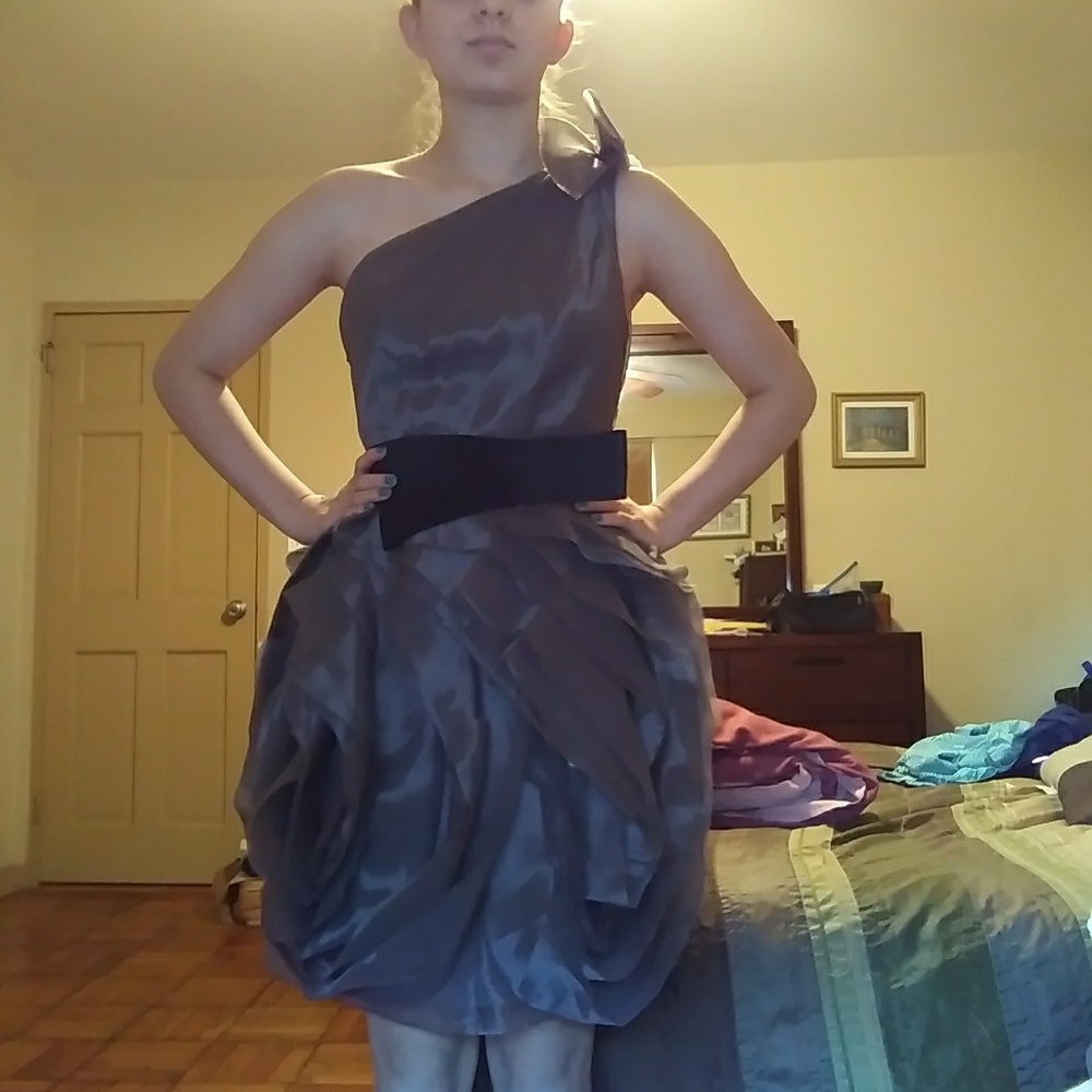 Puffy gray bat mitzvah dress